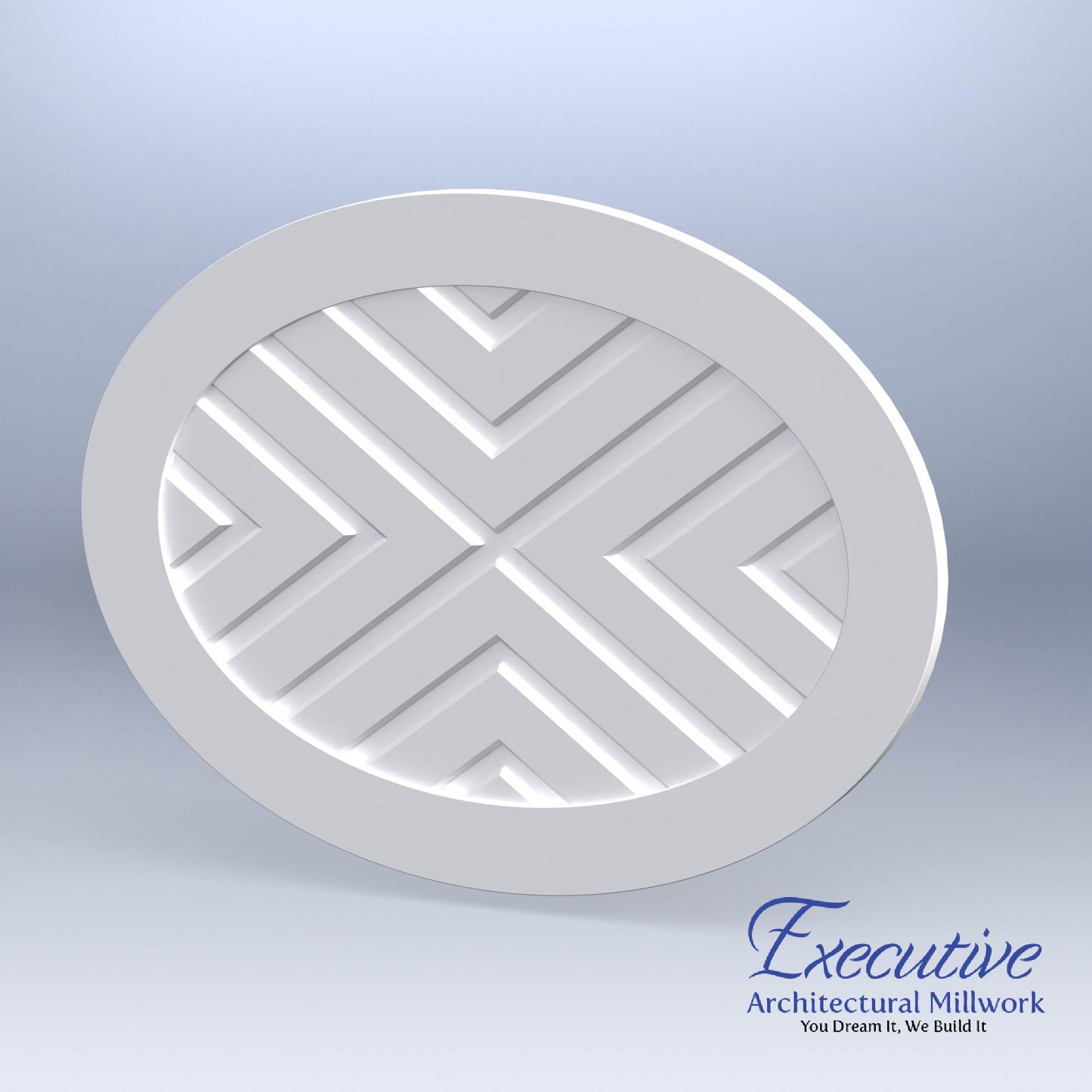 Chevron Oval Faux Window Panel