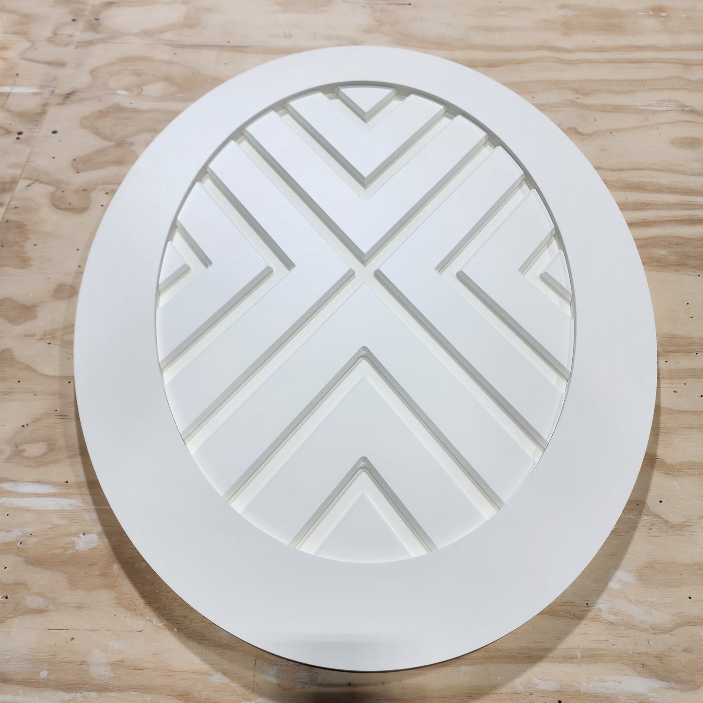 Chevron Oval Faux Window Panel