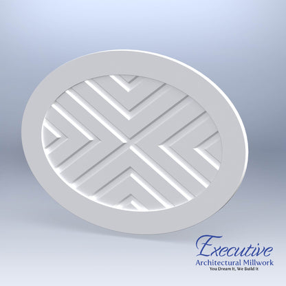 Chevron Oval Faux Window Panel