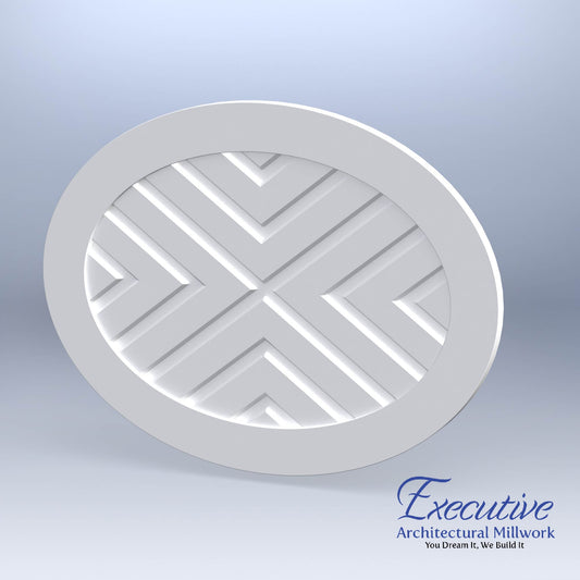 Chevron Oval Faux Window Panel