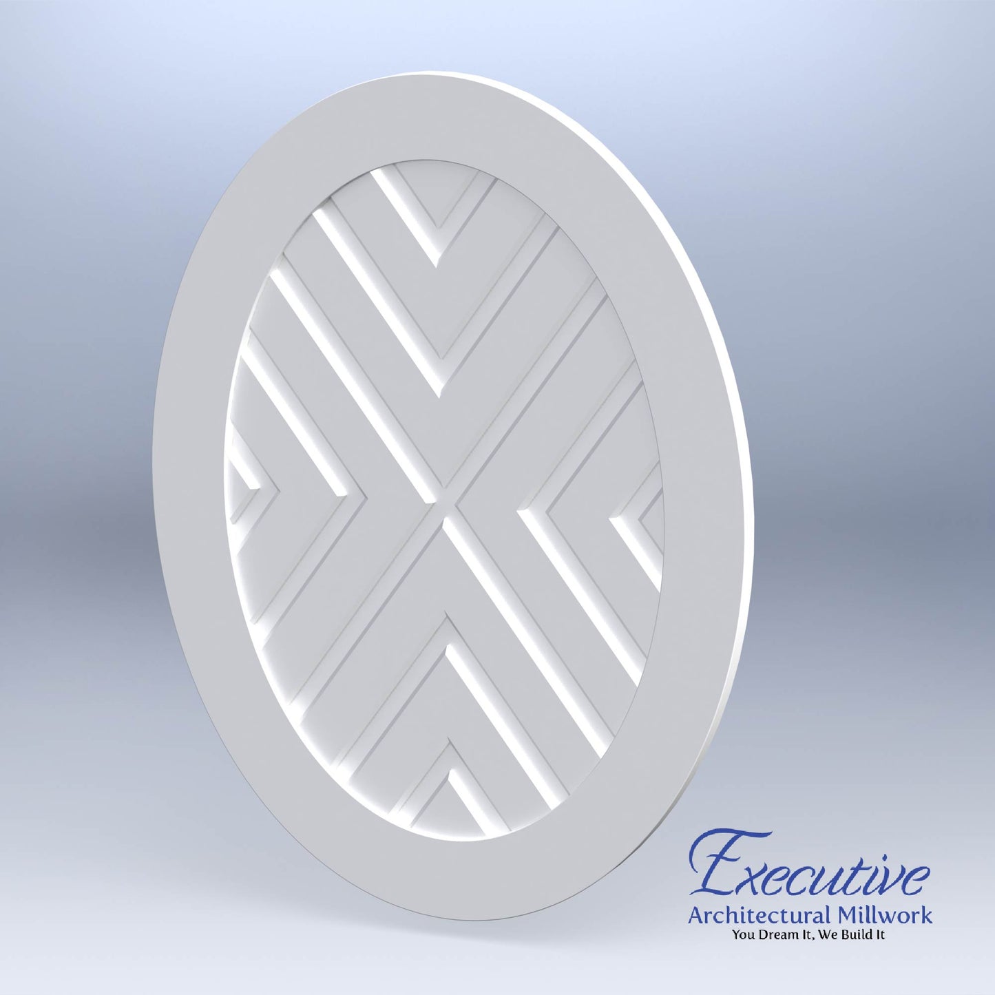 Chevron Oval Faux Window Panel