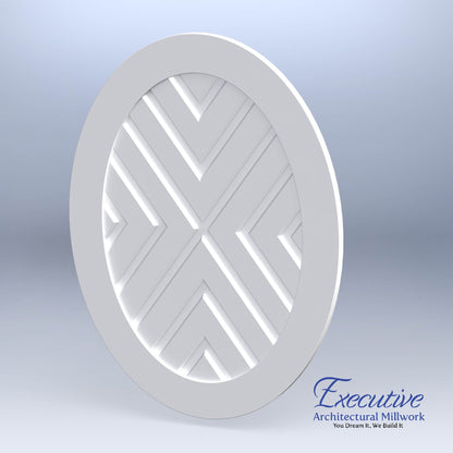 Chevron Oval Faux Window Panel