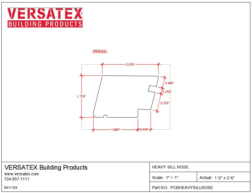 Versatex PVC Heavy Sill Moulding