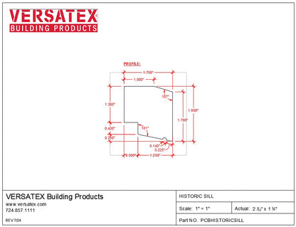 Versatex PVC Historic Sill Moulding