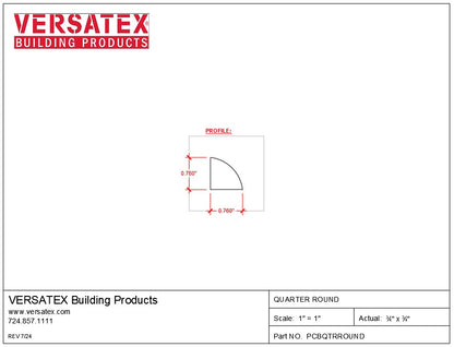 Versatex PVC Quarter Round Moulding