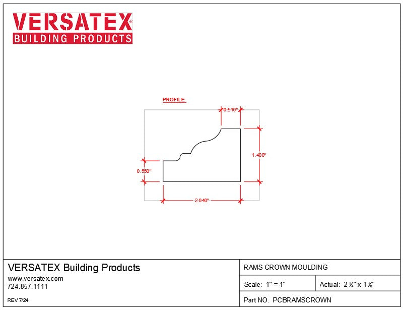 Versatex PVC Rams Crown Moulding