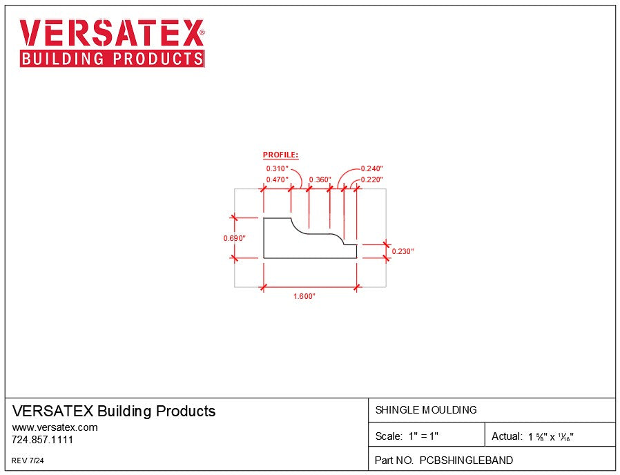 Versatex PVC Shingle Moulding