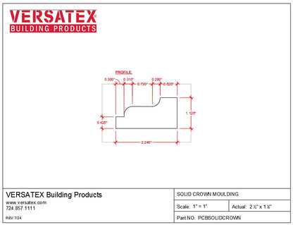 Versatex PVC Solid Crown Moulding