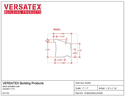 Versatex PVC Sub Sill Nose Moulding